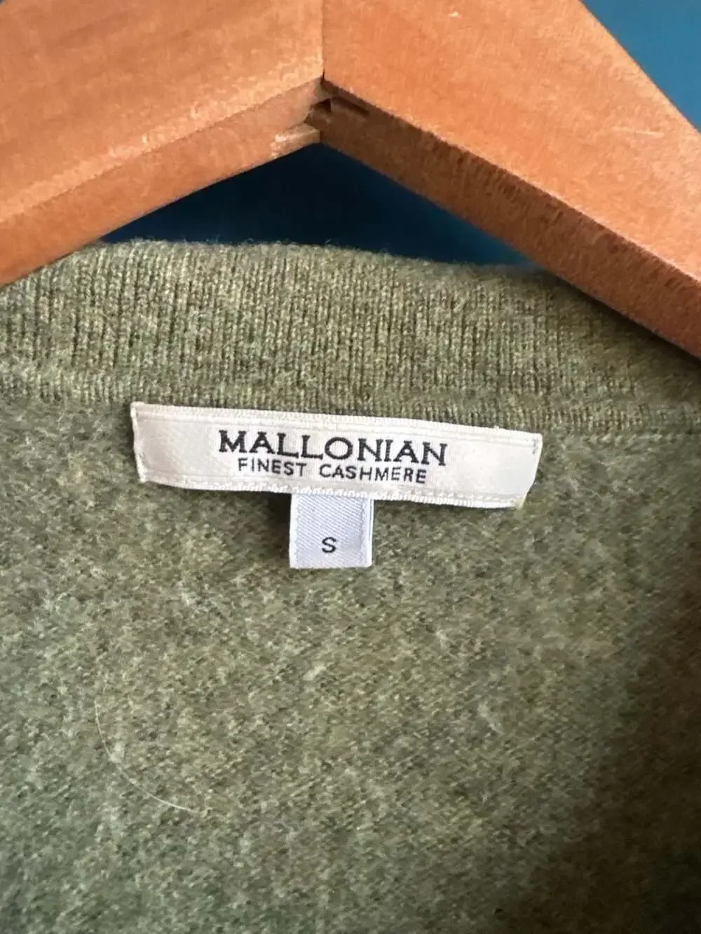 Mallonian Finest Cashmere Olive Green Polo Collar Cardigan